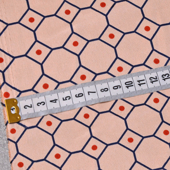 Ткань плательная атлас геометрія беж, Геометрія, фото 2