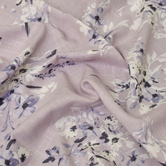 Льон принт букетик фрез, Квітковий, фото 1