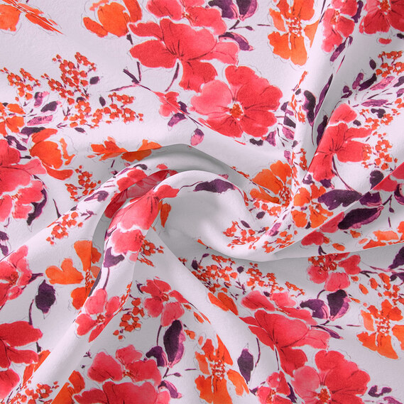 Тканина плательна Муслін віскоза букет піонів, Квітковий, фото 1