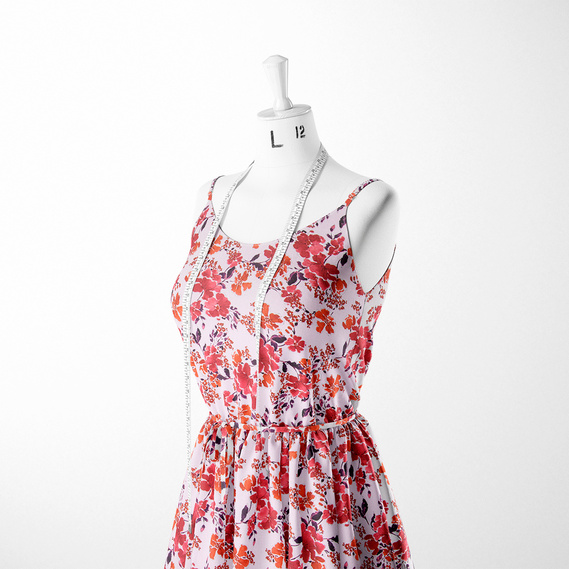 Тканина плательна Муслін віскоза букет піонів, Квітковий, фото 3