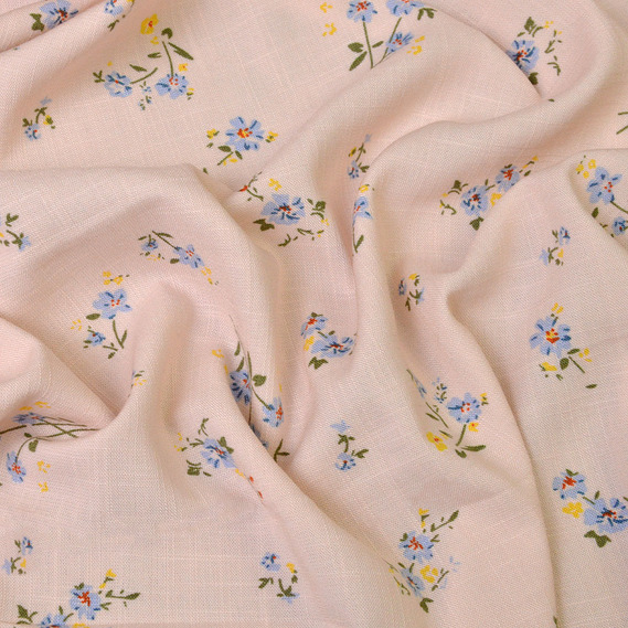 Льон принт прованс крем, Квітковий, фото 1