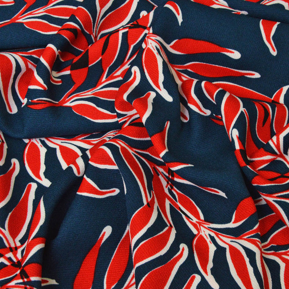 Плательная гілки червоні на синьому, Флора, фото 1