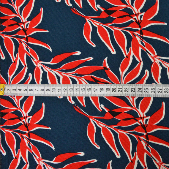 Плательная гілки червоні на синьому, Флора, фото 2