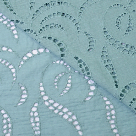 Ткань плательная хлопок батист прошва Дива т/ментол, фото 1