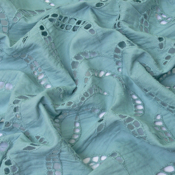 Ткань плательная хлопок батист прошва Дива т/ментол, фото 2