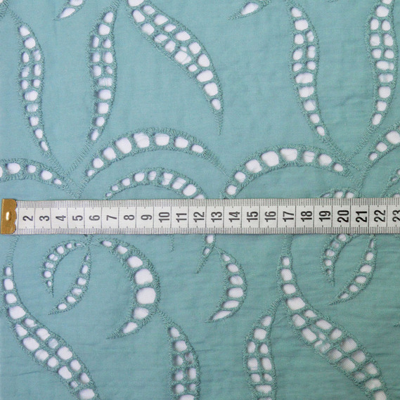 Ткань плательная хлопок батист прошва Дива т/ментол, фото 3