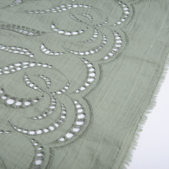 Тканина плательна бавовна батист прошва Діва полин, фото 3