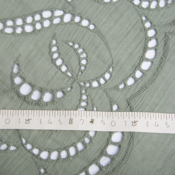 Тканина плательна бавовна батист прошва Діва полин, фото 5