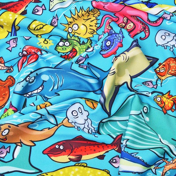 Тканина трикотаж Біфлекс 150 см, еластична для купальників, леггінсов, спортивного одягу океан, Морський, фото 2