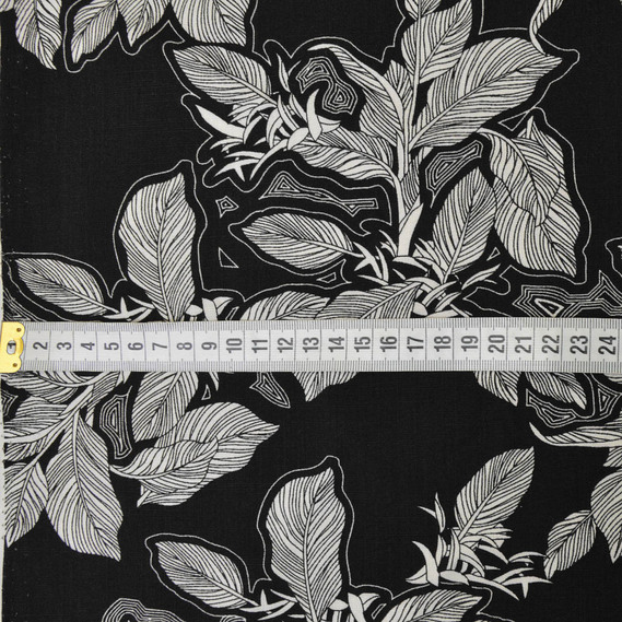 Плательна набивна драцена на чорному, Флора, фото 2