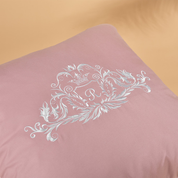 Подушка декоративная ROYAL с вышивкой ТМ IDEIA 45х45 см пудра, фото 5