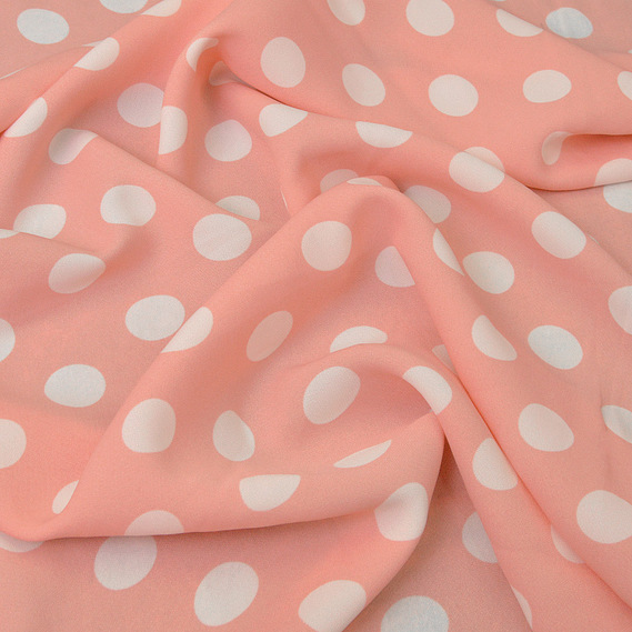 Плательна креп Горох середній горох серед на пудрі, Горох, фото 1