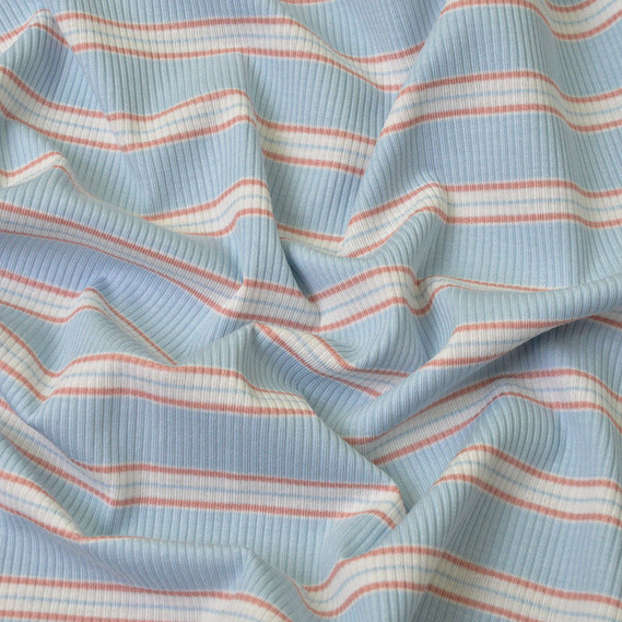 Трикотаж Stripe Spring блакит/пудра, Смуга, фото 2 Трикотаж Stripe Spring блакит/пудра, Смуга, фото 2