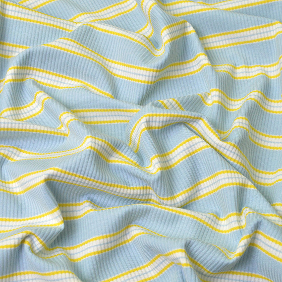 Трикотаж Stripe Spring блакит/лимон, Смуга, фото 2 Трикотаж Stripe Spring блакит/лимон, Смуга, фото 2