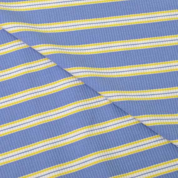 Трикотаж Stripe Spring денім/лимон, Смуга, фото 1