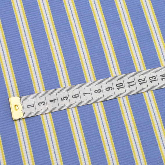 Трикотаж Stripe Spring денім/лимон, Смуга, фото 3