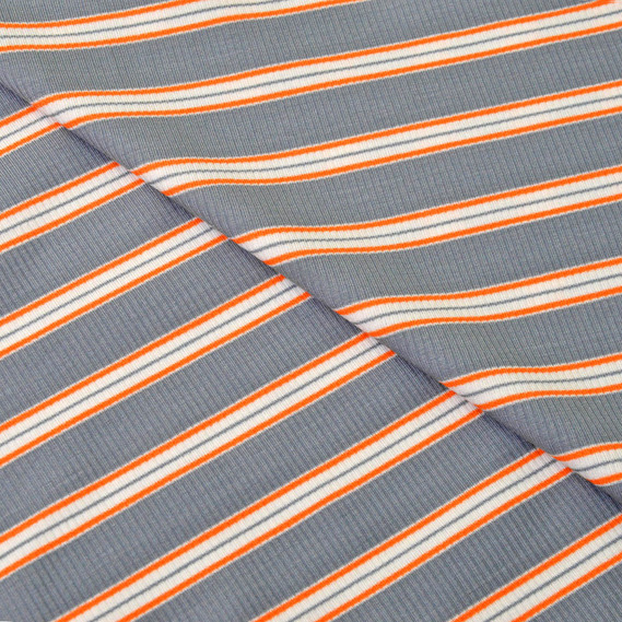 Трикотаж Stripe Spring сірий/помаранч, Смуга, фото 1 Трикотаж Stripe Spring сірий/помаранч, Смуга, фото 1