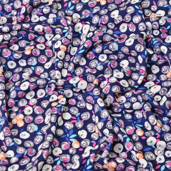 Трикотаж-вискоза принт роуз блакит/синій, Квітковий, фото 2 Трикотаж-вискоза принт роуз блакит/синій, Квітковий, фото 2