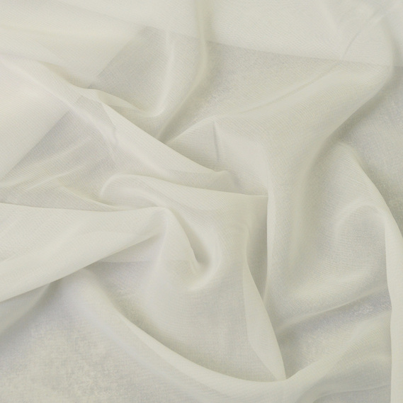 Тканина шифон Мульті 70 гр/м2 150 см напівпрозора, легка, повітряна для суконь, блузок та аксесуарів молоко, фото 1