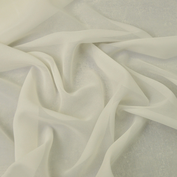 Ткань шифон Мульти 70 гр/м2 150 см полупрозрачная, легкая, воздушная для платьев, блузок и аксессуаров т/молоко, фото 1