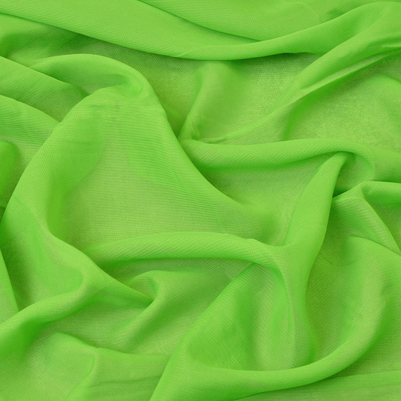 Ткань шифон Мульти 70 гр/м2 150 см полупрозрачная, легкая, воздушная для платьев, блузок и аксессуаров салат, фото 1