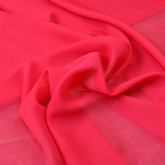 Ткань шифон Мульти 70 гр/м2 150 см полупрозрачная, легкая, воздушная для платьев, блузок и аксессуаров кавун, фото 1