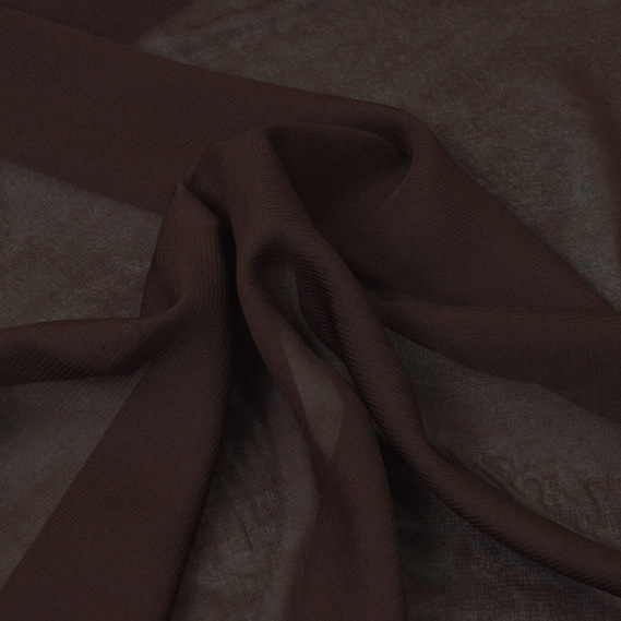 Ткань шифон Мульти 70 гр/м2 150 см полупрозрачная, легкая, воздушная для платьев, блузок и аксессуаров т/шоколад, фото 1