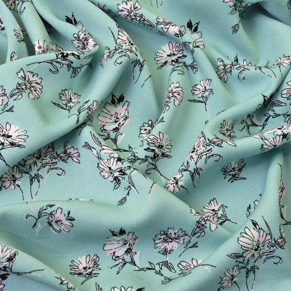 Штапель Belmondo лютик м`ята, Квітковий, фото 1