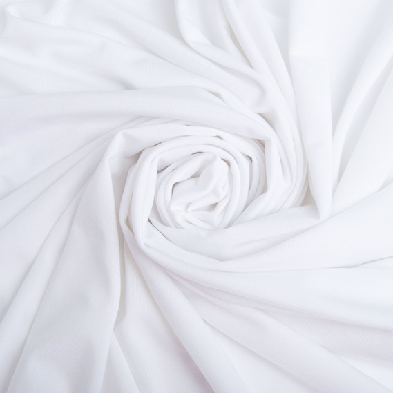 Тканина трикотаж масло Саманта 185 гр/м2 150 см легка еластична стрейчева білий, фото 1