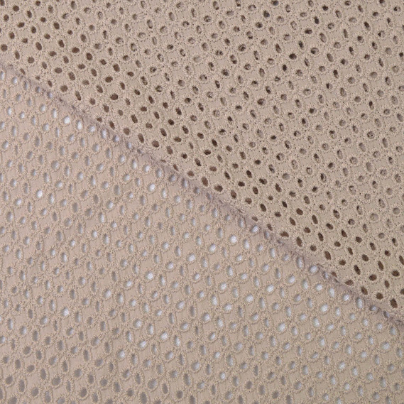 Тканина плательна бавовна батист прошва Юніс сіро/беж, фото 1