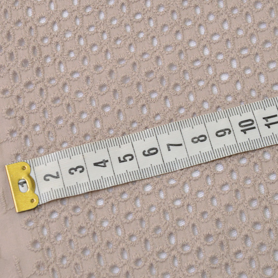 Тканина плательна бавовна батист прошва Юніс сіро/беж, фото 3