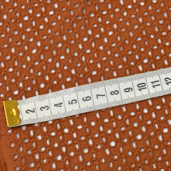 Тканина плательна бавовна батист прошва Юніс кориця, фото 3