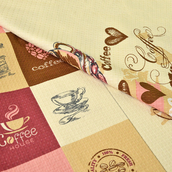 Тканина вафельна 4793-01 кава, Кухонний, фото 1