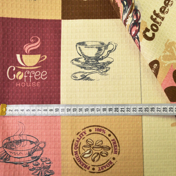 Тканина вафельна 4793-01 кава, Кухонний, фото 2