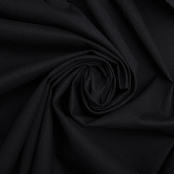 Cotton poplin fabric 124 gr/m2 чорний, фото 1 Cotton poplin fabric 124 gr/m2 чорний, фото 1