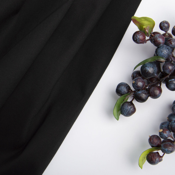 Тканина поплін бавовна 124 гр/м2 чорний, фото 3