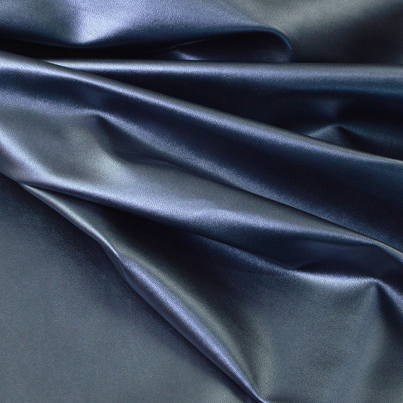 Ткань искусственная кожа Перламутр т/синя, фото 1
