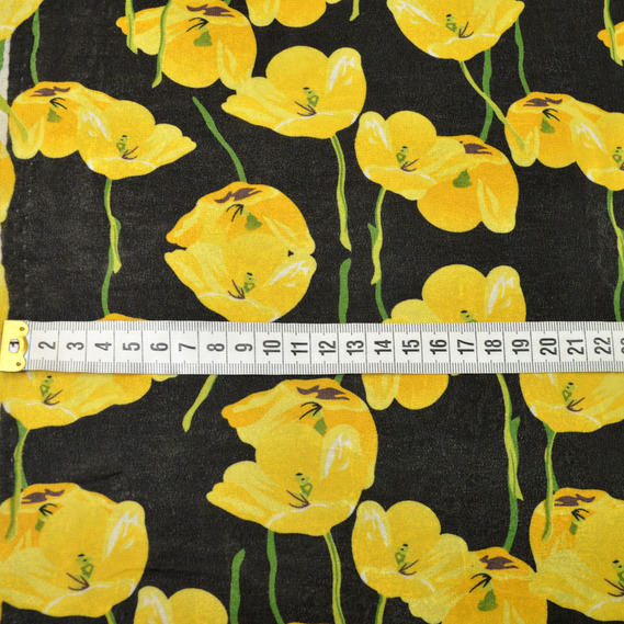 Шифон  тюльпан жовтий, Квітковий, фото 2