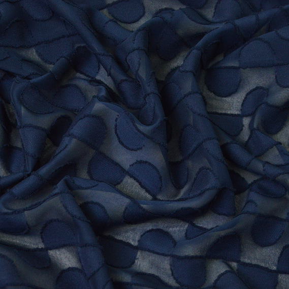 Шифон-жаккард т/синій, фото 1