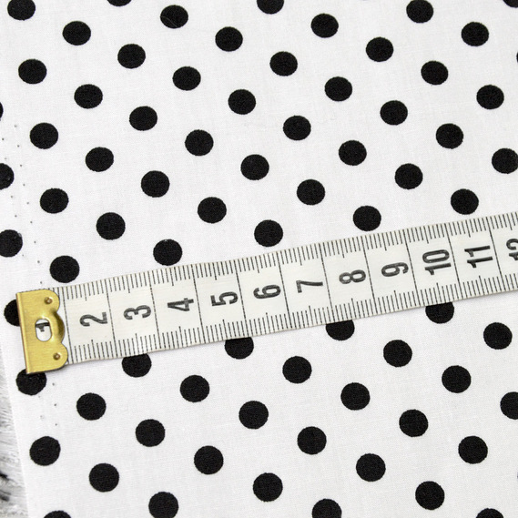 Поплін стрейч горошок дріб чорний на білому, Горох, фото 2