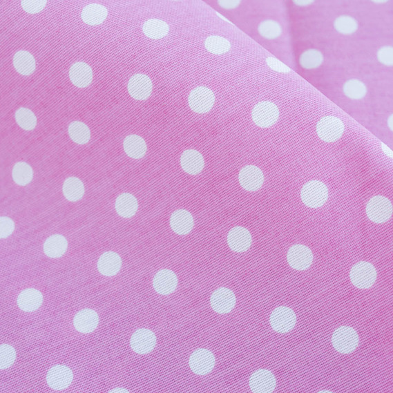 Ткань декоративная Горошек хлопок с водоотталкивающей пропиткой, для скатертей, штор, декора V-56 рожевий, Горох, фото 1