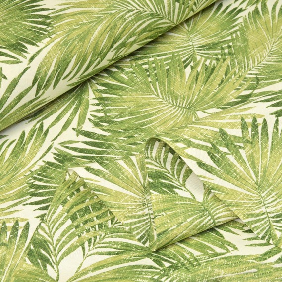 Тканина декоративна Папороть бавовна з водовідштовхувальним просоченням для скатертин, штор, декору V-2 олива, фото 1