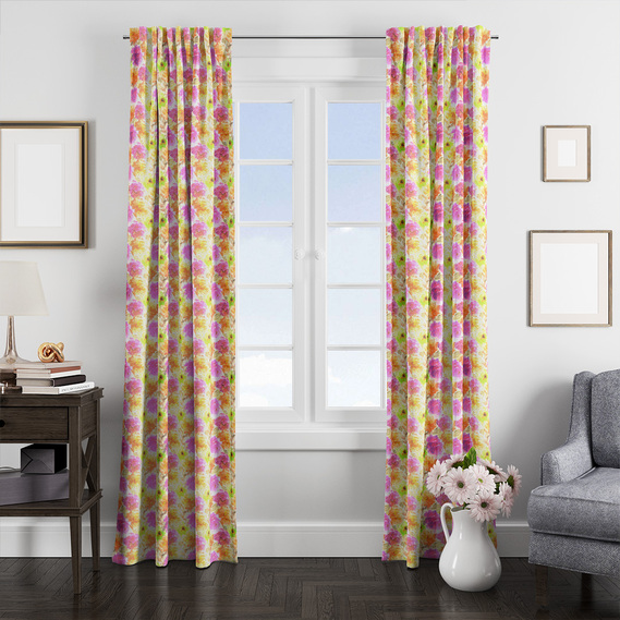 Тканина портьєрна з малюнком Акварель V-12A оранж, Акварель, фото 2