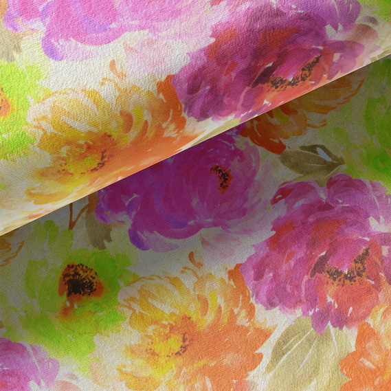 Тканина портьєрна з малюнком Акварель V-12A оранж, Акварель, фото 3