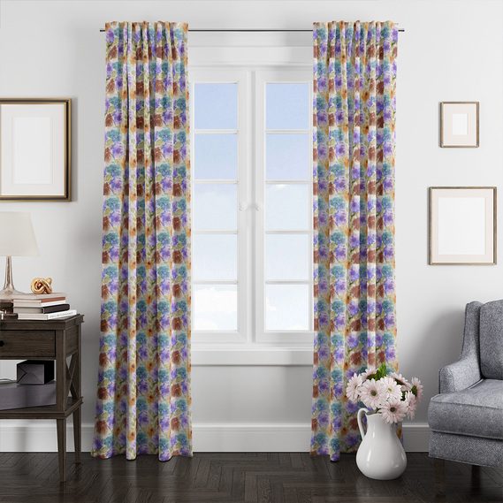 Тканина портьєрна з малюнком Акварель V-11A фіолет, Акварель, фото 2 Тканина портьєрна з малюнком Акварель V-11A фіолет, Акварель, фото 2