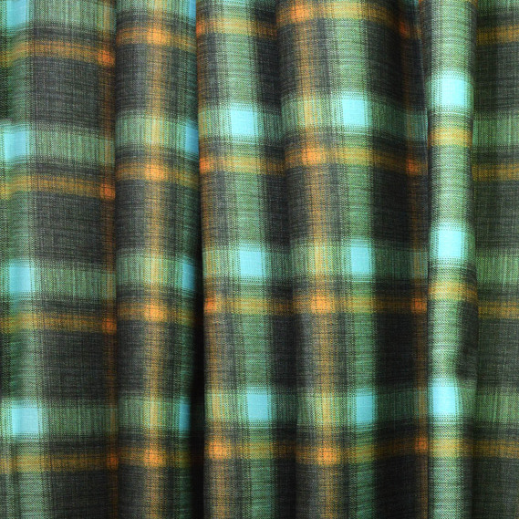Тканина портьєрна з малюнком Кантрі клітина V-081 зелена, У клітинку, фото 1