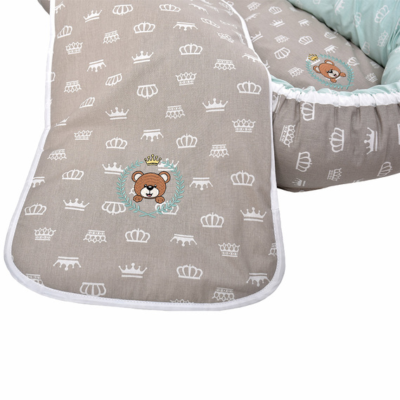 Кокон-позиционер для новорожденных ТM PAPAELLA 88х60х12 см корона мята/корона беж, фото 9