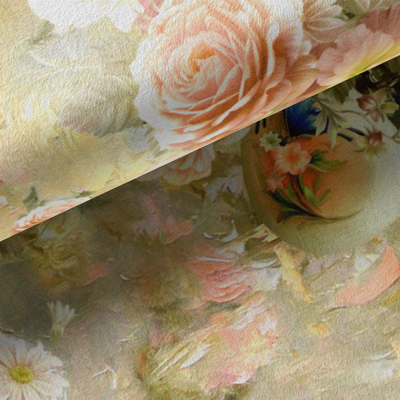 Тканина портьєрна з малюнком Натюрморт V-01 олива, Квітковий, фото 3