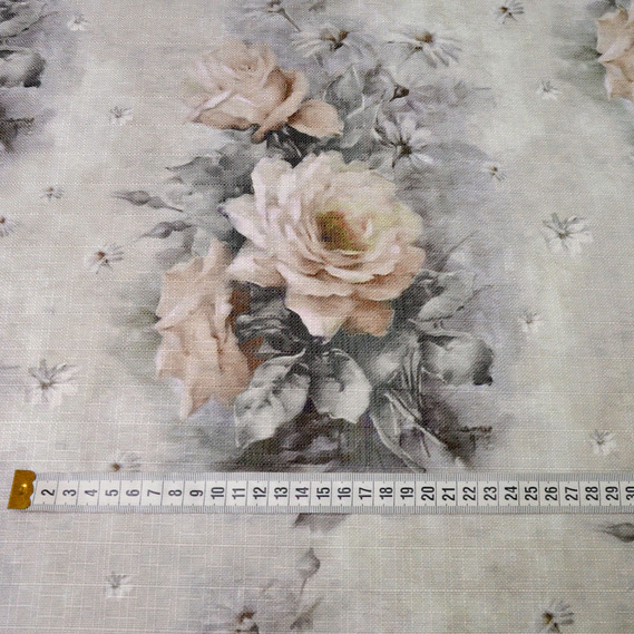 Тканина портьєрна з малюнком Моніка V-05A сіра, Квітковий, фото 2