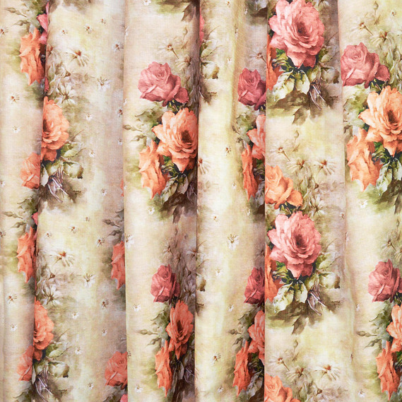 Тканина портьєрна з малюнком Моніка V-01A олива, Квітковий, фото 1